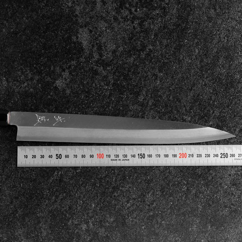Yanagiba Silver Steel #3 Kasumi Manche en Buffle et Magnolia 260mm-[Musashi]-[Couteaux de cuisine japonais]