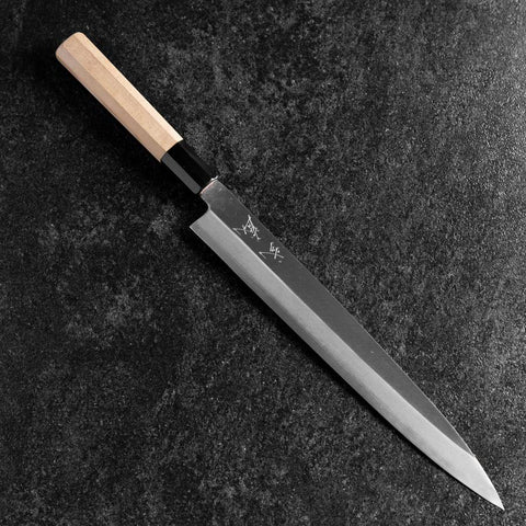 Yanagiba Silver Steel #3 Kasumi Manche en Buffle et Magnolia 260mm-[Musashi]-[Couteaux de cuisine japonais]