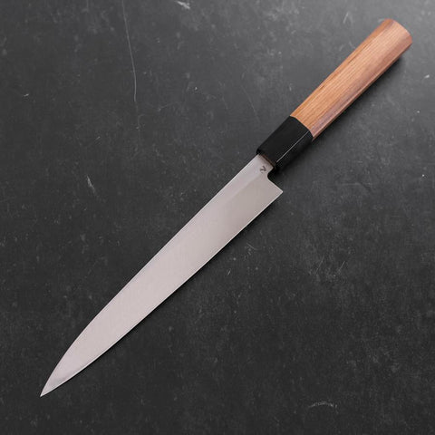 Yanagiba Silver Steel #3 Kasumi Manche en Buffle et Teck 210mm-[Musashi]-[Couteaux de cuisine japonais]