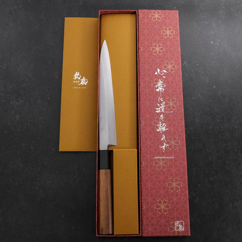 Yanagiba Silver Steel #3 Kasumi Manche en Buffle et Teck 210mm-[Musashi]-[Couteaux de cuisine japonais]
