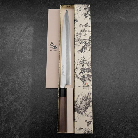 Yanagiba Silver Steel #3 Kasumi Manche en Noyer 300mm-[Musashi]-[Couteaux de cuisine japonais]