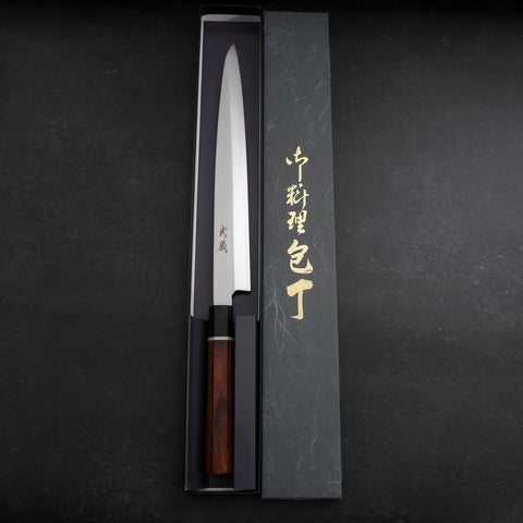 Yanagiba VG-10 Damas Manche en Cerisier 270mm avec Saya-[Musashi]-[Couteaux de cuisine japonais]
