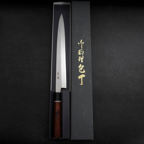 Yanagiba VG-10 Damas Manche en Cerisier 300mm avec Saya-[Musashi]-[Couteaux de cuisine japonais]