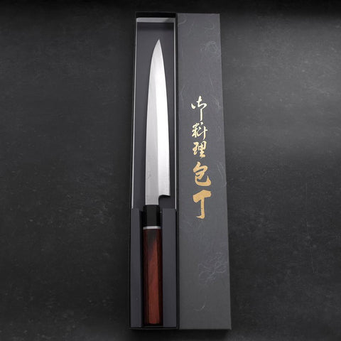 Yanagiba VG-10 Damas Manche en Cerisier anthracite 240mm avec Saya-[Musashi]-[Couteaux de cuisine japonais]