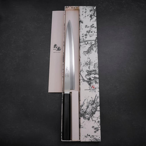 Yanagiba VG-10 Miroir Kasumi Manche en Ébène en Bois de Rose 270mm-[Musashi]-[Couteaux de cuisine japonais]
