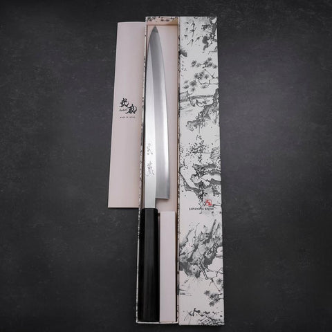 Yanagiba VG-10 Miroir Kasumi Manche en Ébène et Bois de Rose 300mm-[Musashi]-[Couteaux de cuisine japonais]