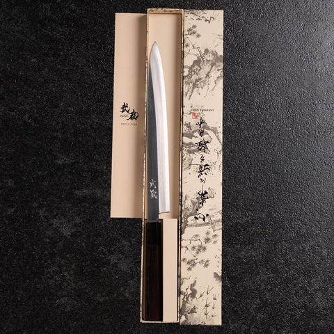 Yanagiba VG-10 Miroir Manche en Buffle et Ébène 270mm-[Musashi]-[Couteaux de cuisine japonais]