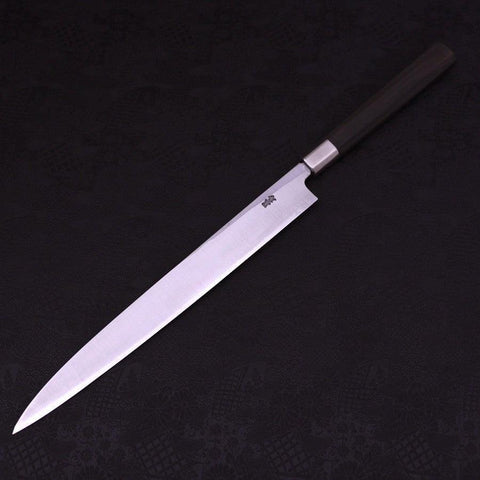 Yanagiba White Steel #1 Manche en Ébène 300mm-[Musashi]-[Couteaux de cuisine japonais]