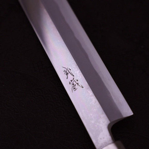 Yanagiba White Steel #1 Manche en Ébène 300mm-[Musashi]-[Couteaux de cuisine japonais]