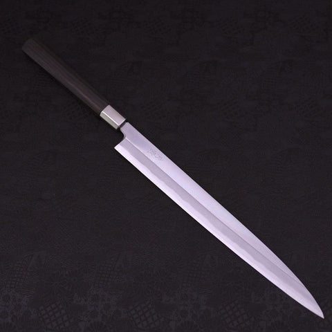 Yanagiba White Steel #1 Manche en Ébène 300mm-[Musashi]-[Couteaux de cuisine japonais]