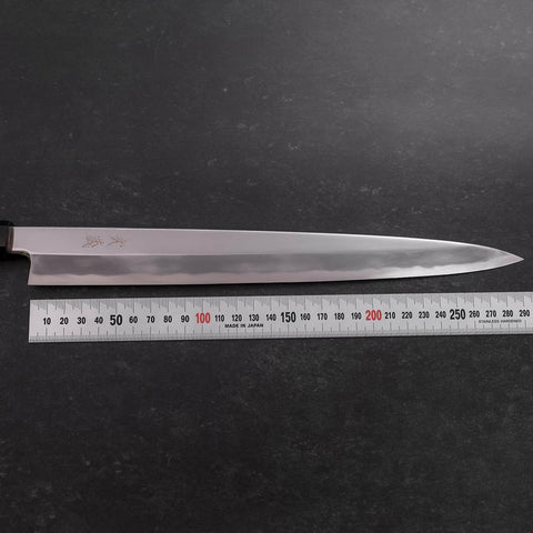 Yanagiba White Steel #1 Miroir Manche en Buffle et Noyer 300mm-[Musashi]-[Couteaux de cuisine japonais]