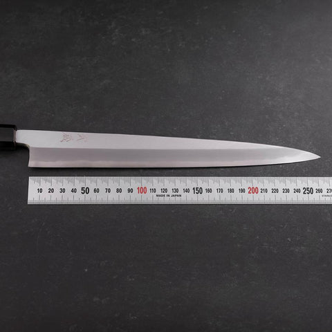 Yanagiba White Steel #2 Hon-Kasumi Manche en Buffle et Noyer 270mm-[Musashi]-[Couteaux de cuisine japonais]