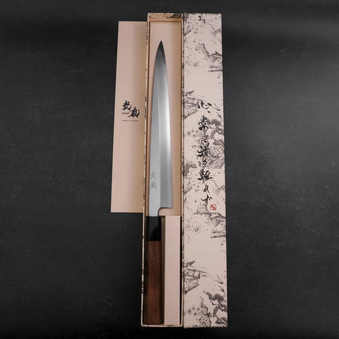 Yanagiba White Steel #2 Hon-Kasumi Manche en Buffle et Noyer 270mm-[Musashi]-[Couteaux de cuisine japonais]
