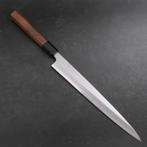 Yanagiba White Steel #2 Hon-Kasumi Manche en Buffle et Noyer 270mm-[Musashi]-[Couteaux de cuisine japonais]