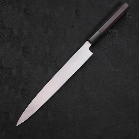 Yanagiba White Steel #2 Kasumi Chokin Sakura-Fuji Buffalo Ebony Handle 240mm (9.4”)-[Musashi]-[Couteaux de cuisine japonais]