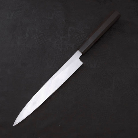 Yanagiba White Steel #2 Kasumi Chokin Sakura-Fuji Manche en Buffle et Ébène 210mm-[Musashi]-[Couteaux de cuisine japonais]