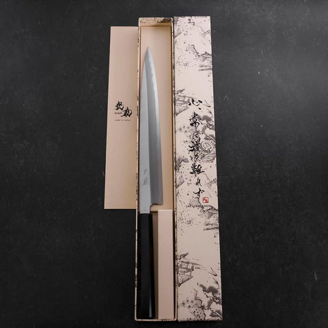 Yanagiba White Steel #2 Kasumi Manche en Buffle et Ébène 270mm-[Musashi]-[Couteaux de cuisine japonais]