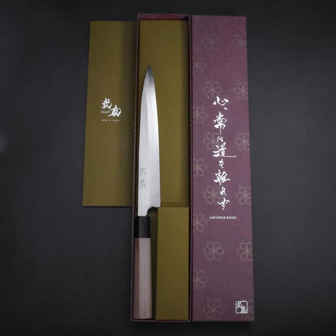 Yanagiba White Steel #2 Kasumi Manche en Cerisier 200mm-[Musashi]-[Couteaux de cuisine japonais]