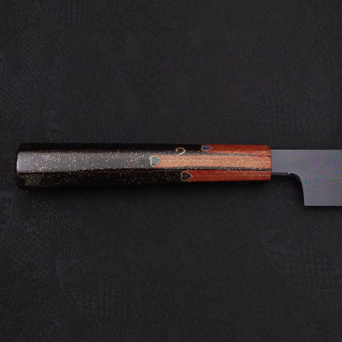 Yanagiba White Steel #2 Lune Noire Miroir-Fuji Sui-Honyaki Manche Urushi avec Fourreau Urushi 330mm-[Musashi]-[Couteaux de cuisine japonais]