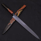 Yanagiba White Steel #2 Lune Noire Miroir-Fuji Sui-Honyaki Manche Urushi avec Fourreau Urushi 330mm-[Musashi]-[Couteaux de cuisine japonais]