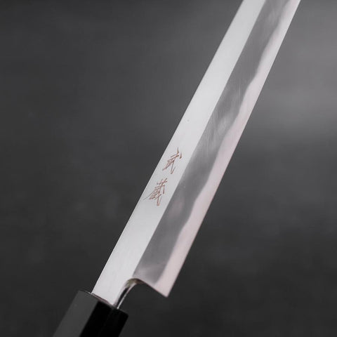 Yanagiba White steel #1 Mirror Manche en Buffle et Noyer 300mm-[Musashi]-[Couteaux de cuisine japonais]