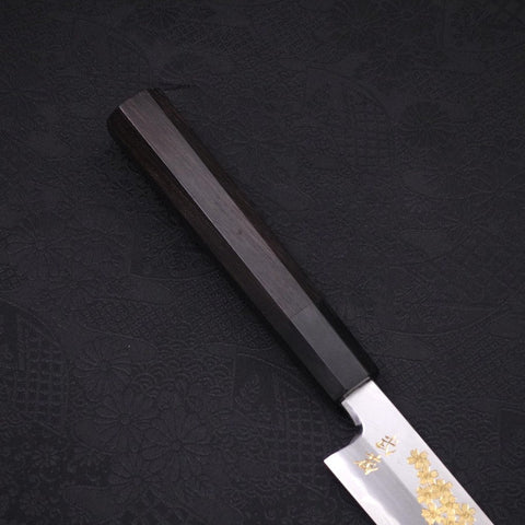 Yanagiba White Steel #2 Kasumi Chokin Sakura-Fuji Buffalo Ebony Handle 270mm-[Musashi]-[Japanese-Kitchen-Knives]